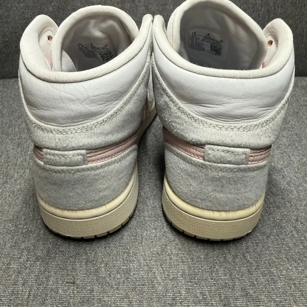 Air Jordan 1 Mid iron ore Pink Salt White Grey Sneakers 7.5